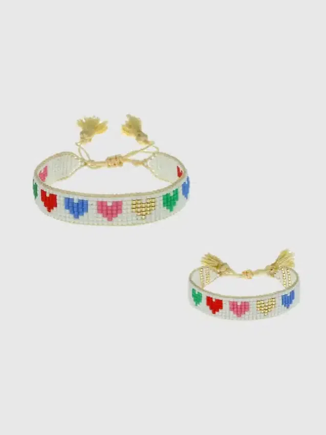 Hart Mini and Me Rainbow Hearts Bracelet Set