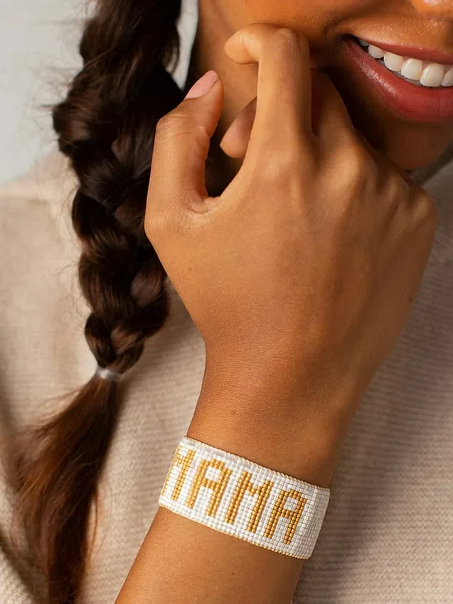 Hart White and Gold Mama Bracelet