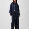 Heavyweight French Terry Oversized Button-Front Shirt
