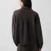 Heavyweight French Terry Oversized Button-Front Shirt