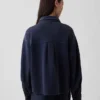 Heavyweight French Terry Oversized Button-Front Shirt