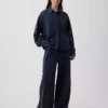 Heavyweight French Terry Oversized Button-Front Shirt