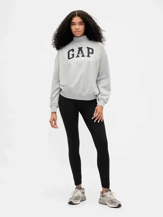 Heavyweight French Terry Oversized Mockneck Logo Sweatshirt