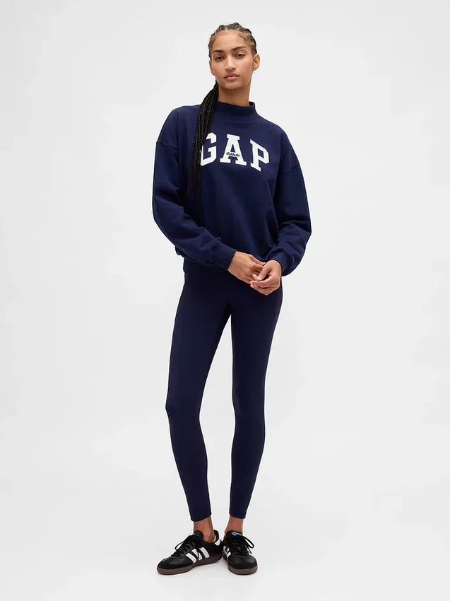 Heavyweight French Terry Oversized Mockneck Logo Sweatshirt