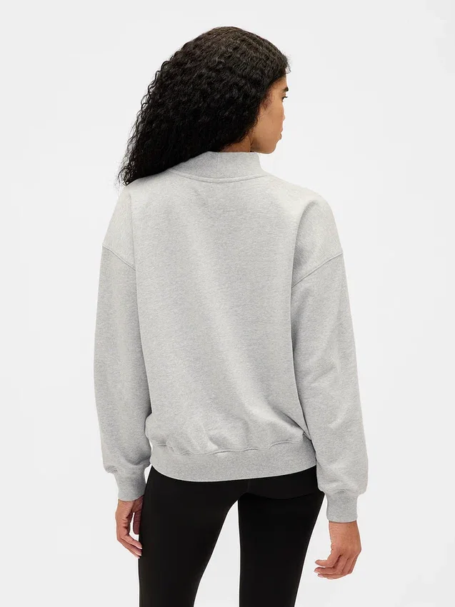 Heavyweight French Terry Oversized Mockneck Logo Sweatshirt