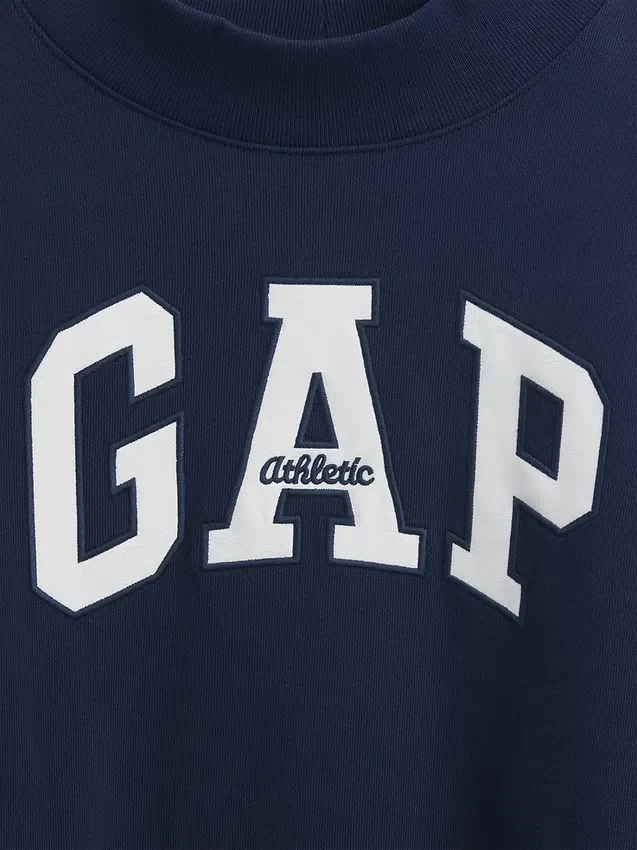 Heavyweight French Terry Oversized Mockneck Logo Sweatshirt