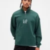 Heavyweight Oversized Logo Quarter-Zip Pullover