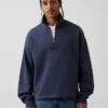 Heavyweight Oversized Logo Quarter-Zip Pullover