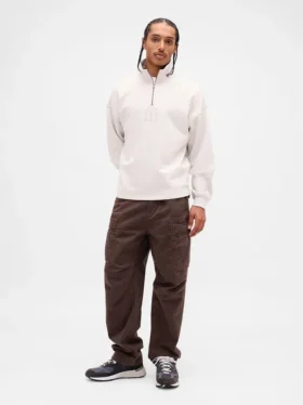 Heavyweight Oversized Logo Quarter-Zip Pullover