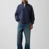 Heavyweight Oversized Logo Quarter-Zip Pullover