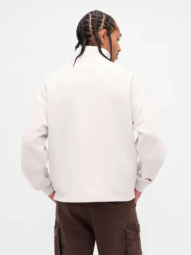 Heavyweight Oversized Logo Quarter-Zip Pullover