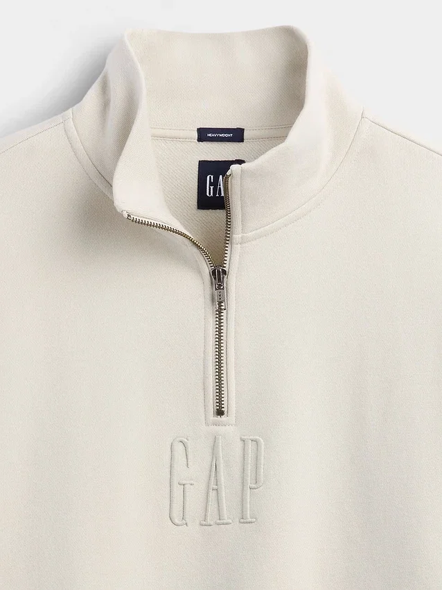 Heavyweight Oversized Logo Quarter-Zip Pullover
