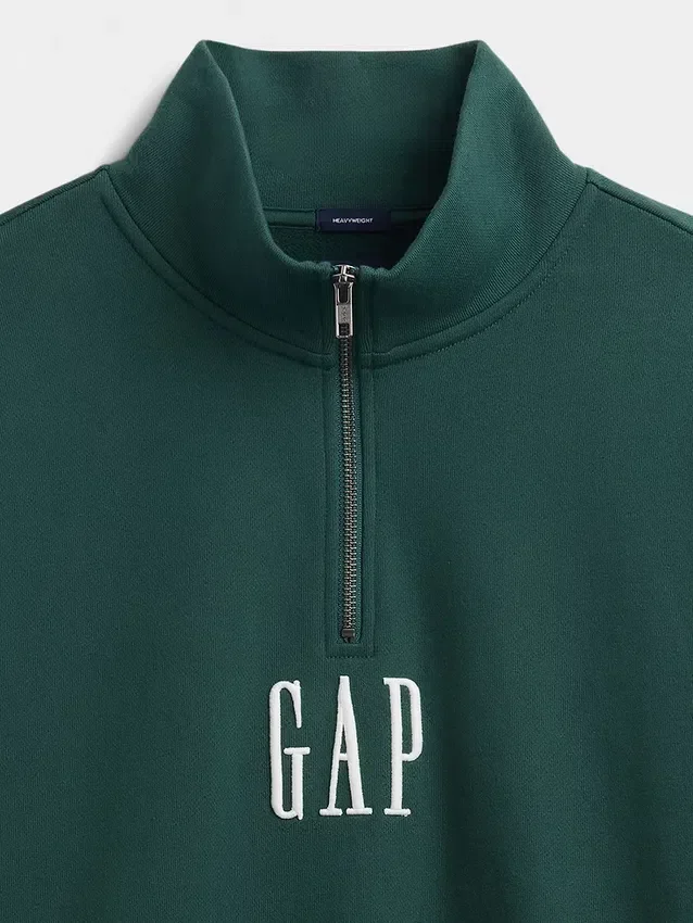 Heavyweight Oversized Logo Quarter-Zip Pullover
