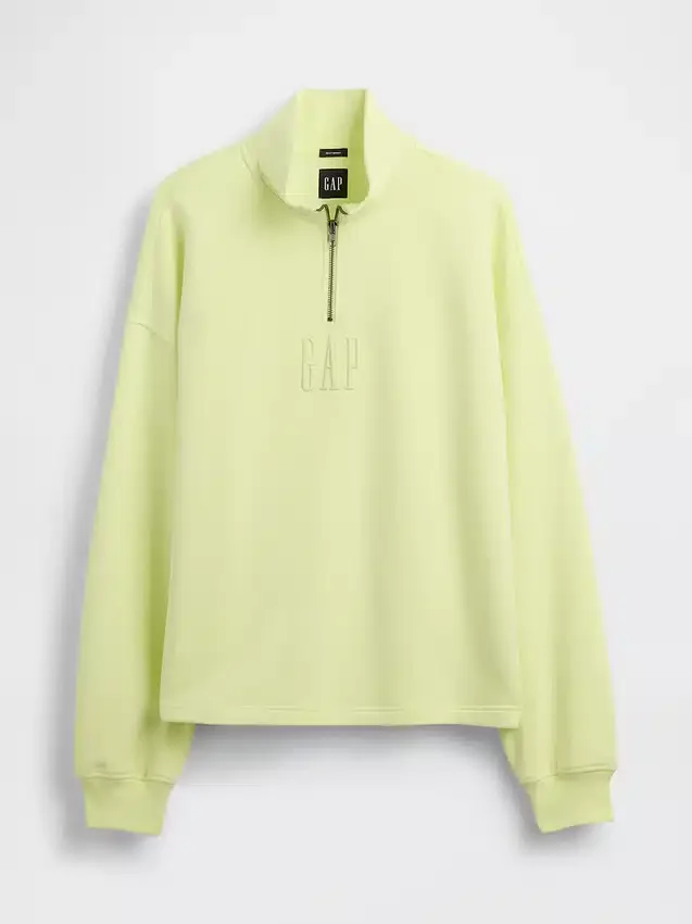 Heavyweight Oversized Logo Quarter-Zip Pullover