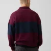 Heavyweight Oversized Stripe Half-Zip Pullover