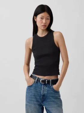 Heavyweight Rib Halter Tank Top