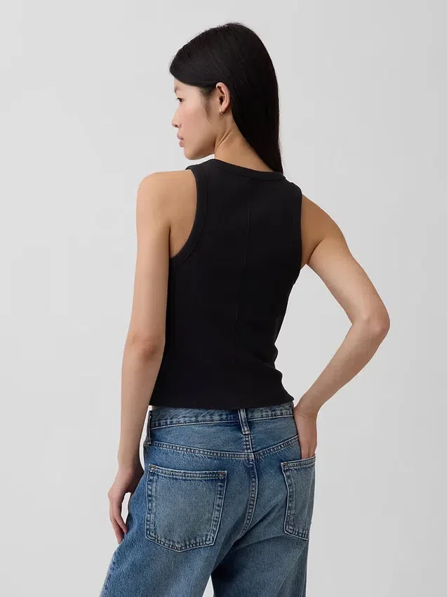 Heavyweight Rib Halter Tank Top