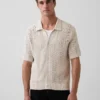 Herringbone Crochet Sweater Shirt
