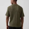 Herringbone Crochet Sweater Shirt