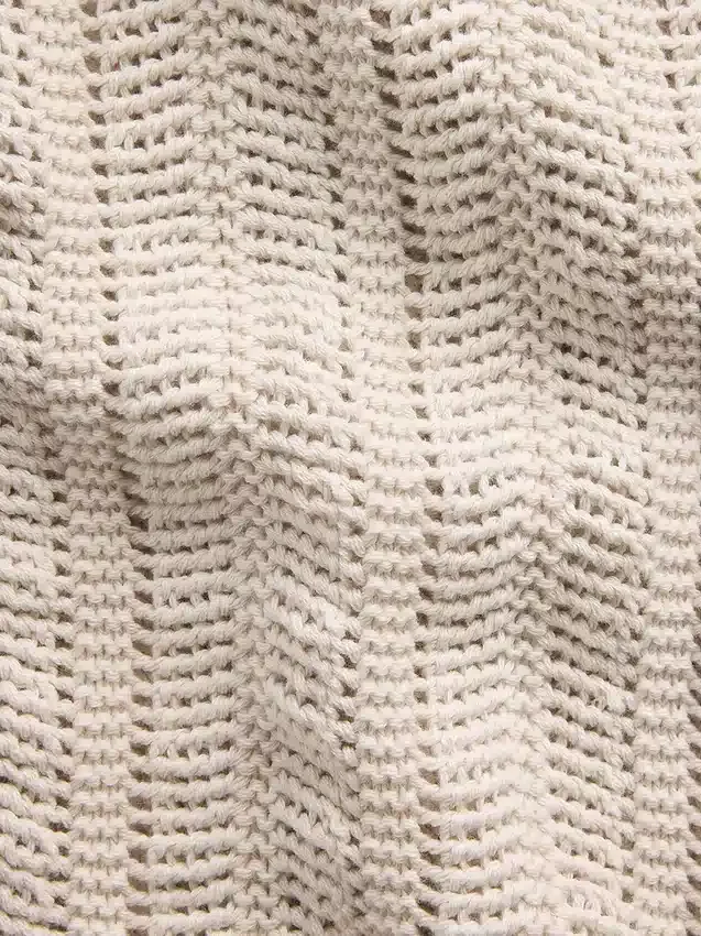 Herringbone Crochet Sweater Shirt