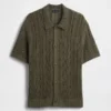 Herringbone Crochet Sweater Shirt