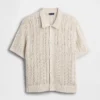 Herringbone Crochet Sweater Shirt