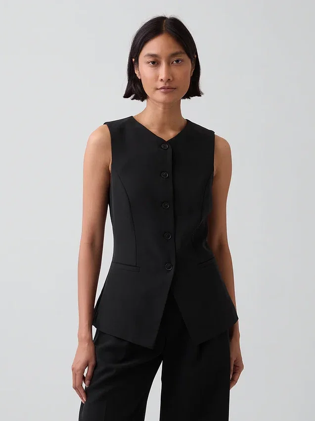 High-Neck Longline Vest