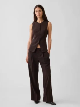 High-Neck Longline Vest