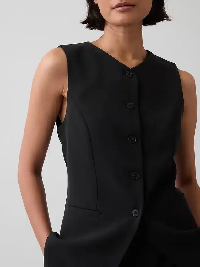 High-Neck Longline Vest