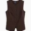 High-Neck Longline Vest
