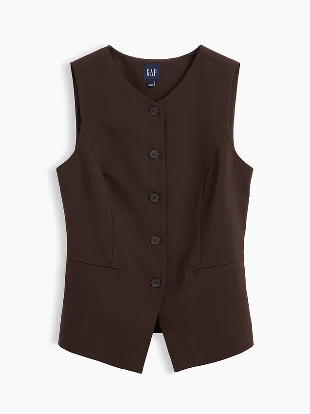 High-Neck Longline Vest