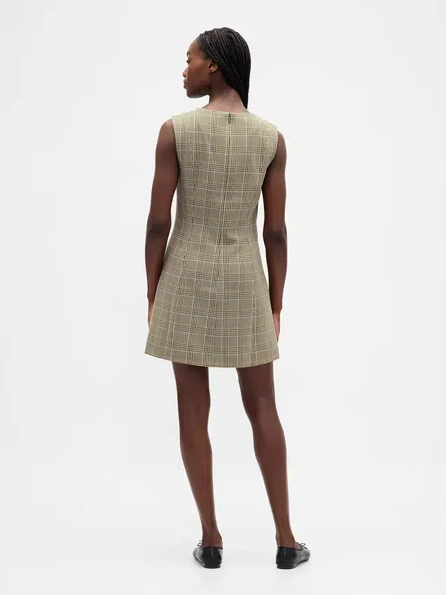 High-Neck Mini Shift Dress