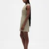 High-Neck Mini Shift Dress