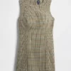 High-Neck Mini Shift Dress
