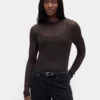 High-Neck Sheer Sweater