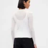 High-Neck Sheer Sweater