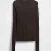 High-Neck Sheer Sweater