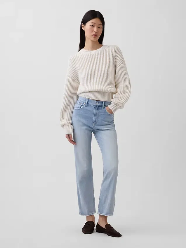 High Rise '90S Slim Straight Crop Jeans