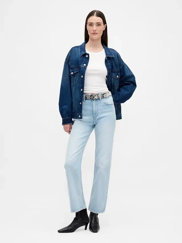 High Rise '90S Slim Straight Crop Jeans