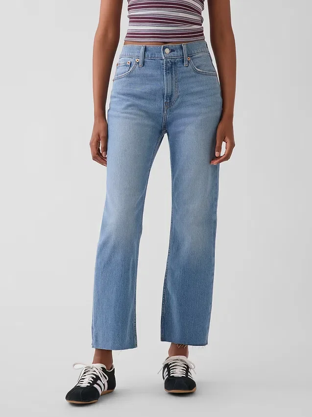 High Rise '90S Slim Straight Crop Jeans