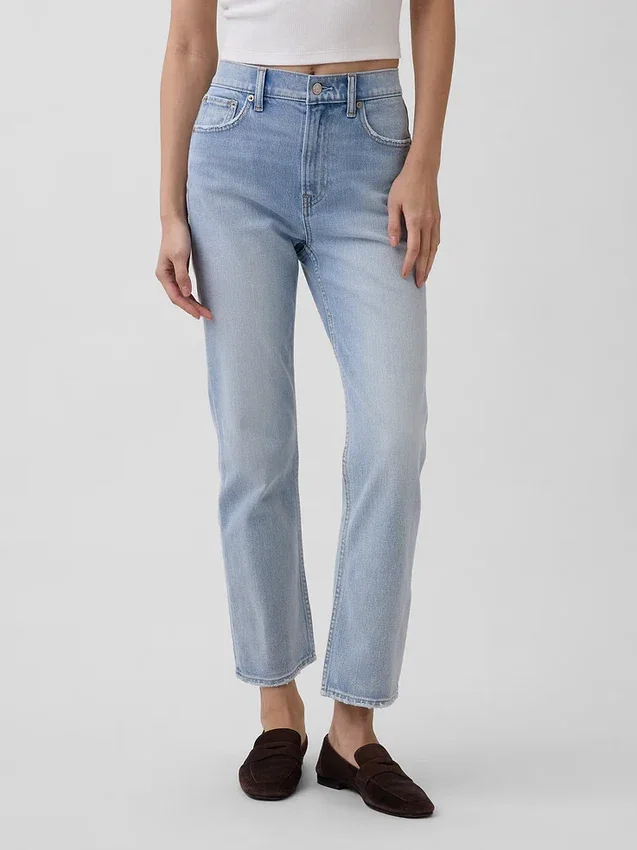 High Rise '90S Slim Straight Crop Jeans