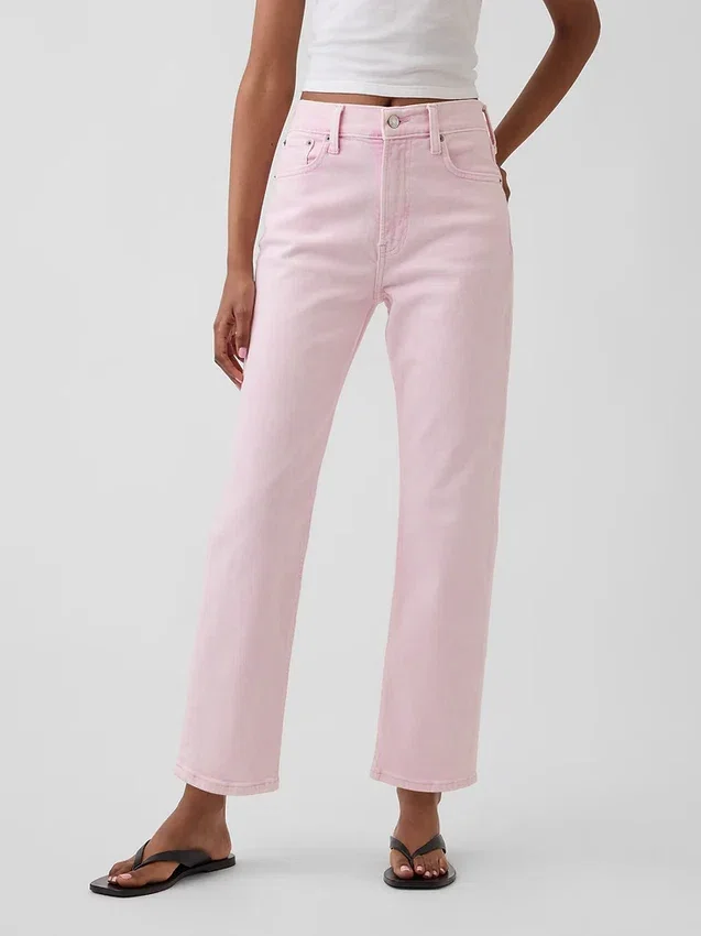 High Rise '90S Slim Straight Crop Jeans