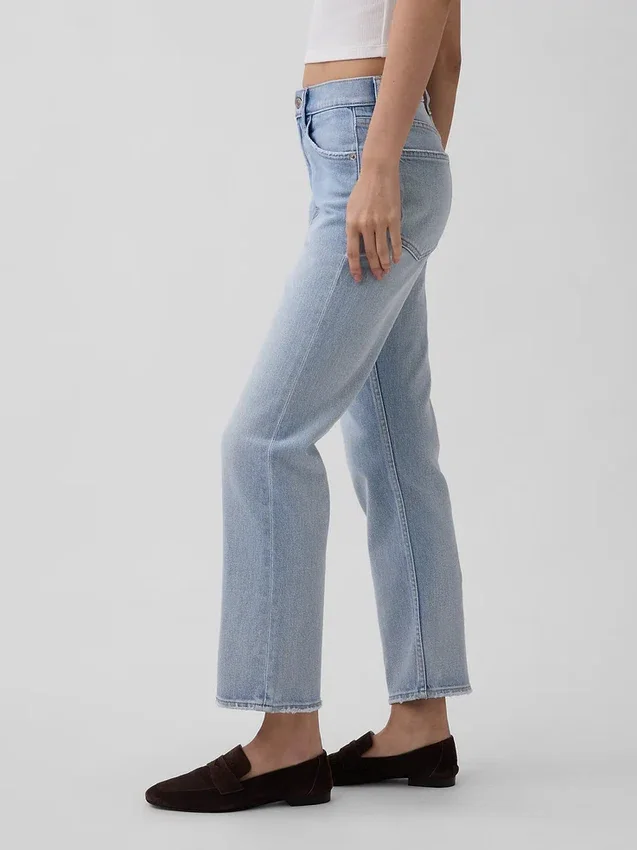 High Rise '90S Slim Straight Crop Jeans