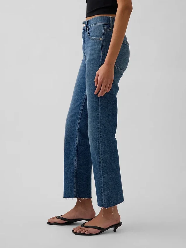 High Rise '90S Slim Straight Crop Jeans