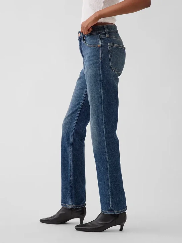 High Rise '90S Slim Straight Crop Jeans