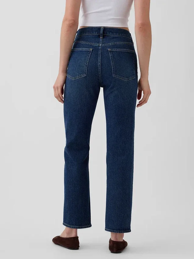 High Rise '90S Slim Straight Crop Jeans