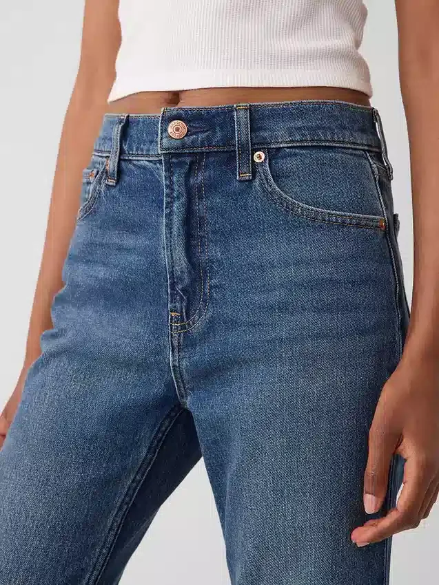 High Rise '90S Slim Straight Crop Jeans