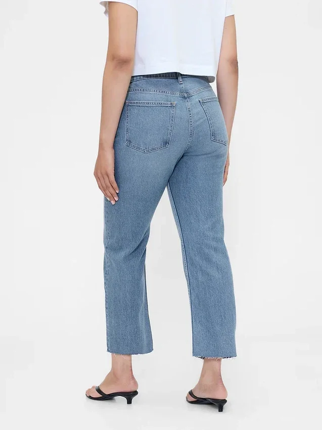High Rise '90S Slim Straight Crop Jeans