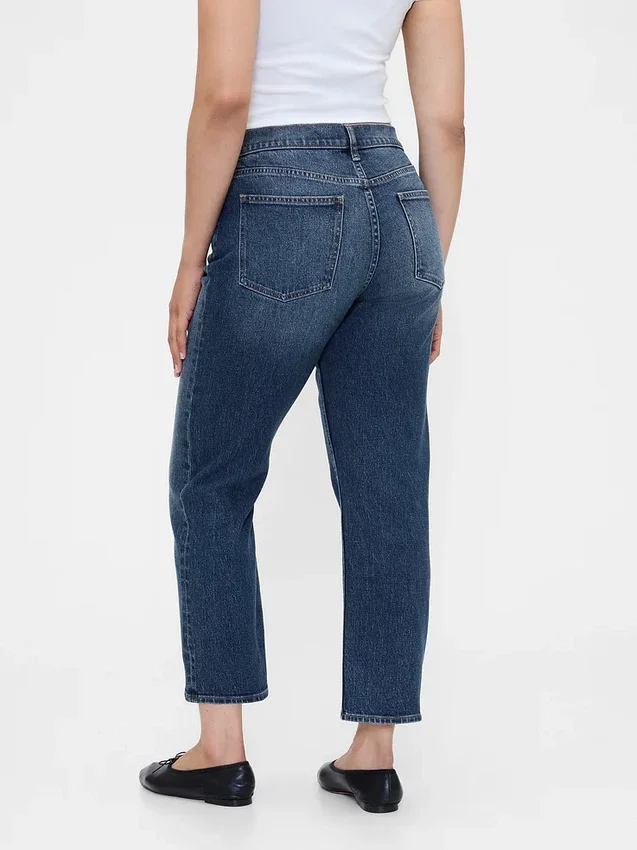 High Rise '90S Slim Straight Crop Jeans