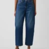 High Rise Barrel Crop Jeans